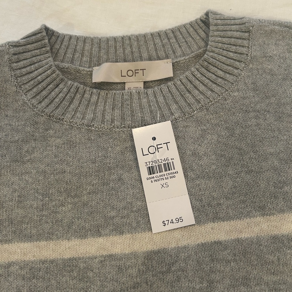 NWT LOFT Striped Modern Tunic Sweater ~ XS - Picture 2 of 3